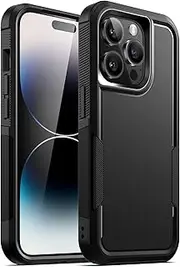JETech Case for iPhone 14 Pro Max 6.7-Inch, Heavy Duty Dual-Layer Rugged Protection, Shockproof Protective Tough Phone Cover with Matte Back (Black)