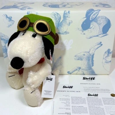 Steiff Snoopy Peanuts Flying Ace 2016 Doll Mohair Plush 1500 Limited Japan Rare