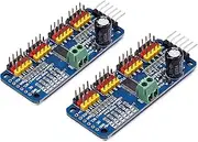 Teyleten Robot PCA9685 16 Channel 12 bit PWM Servo Motor Driver I2C IIC Module for MG90S SG90 MG995 Compatible with Arduino Raspberry Pi (2pcs)