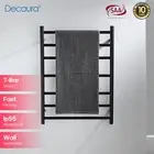 Decaura Stainless Steel 7 Bar Electric Heated Towel Round Rack Warmer Matt Black