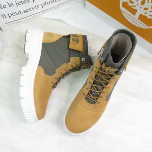 Timberland 綁帶麂皮低筒靴 異材質拼接 運動鞋 男款 A2KVY 卡其棕【iSport商城】