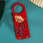 2pcs Red Doorknob Pendant Felt Door Hanging Ornament Plants