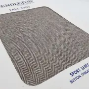 Vintage PENDLETON Virgin Wool Fabric swatch sample Fall 1965 Sport herringbone