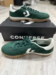 Converse Run Star Trainer Ox Suede Shoes M8.5 W10 Green White Gum Retro 80s NEW