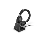 Jabra Wireless Evolve2 65 Ms Stereo Bluetooth Headset W/charging Stand+link 380a Bt,Usb-A