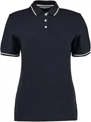 [KUSTOM KIT] Womens/Ladies St Mellion Cotton Pique Tipped Polo Shirt (UK Size: 12 UK) (Navy/White)