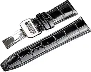 [BANDKIT] For IWC Portugues Pilot Genuine Leather Watch Band Bracelet Strap Accessory 22mm Crocodile Grain Watchbands