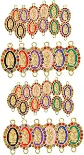 [TEHAUX] 48pcs Colorful Virgin Connection Charm Pendant Jewelry Making Accessories Alloy Charms for Bracelets Necklaces Eye-catching Designs for Parties and