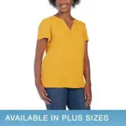 Hilary Radley Ladies' Printed V Neck Blouse Short Sleeve, Size S, NWT