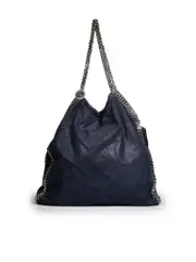 Navy Vegan Leather Falabella Bag