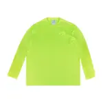 【Y-3 山本耀司】Y-3螢光印花LOGO棉質長袖圓領T恤(男款/螢光綠)