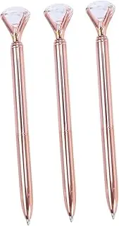 UTHCLO 3 Pack Large Diamond Crystal Metal Roller Ballpoint Pens Writing School Office Supplies Metal Material Smooth Writing Experience
