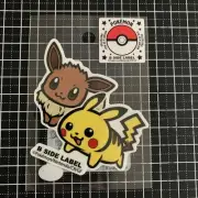 Eevee & Pikachu Sticker B SIDE LABEL from Pokemon Center In Japan
