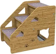 Bed Steps for Dogs - Pet Stairs for Dogs and Cats | 3-Steps Dog Stair | Pet Steps for Small Dogs | Dog Steps for Sofa | Dog Ladder for Bed | Wood Non-Slip Pet Step for Beds, High Beds Sofa