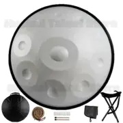 White Steel Handpan Drum, D Minor Kurd,9 10 12 14Notes,440Hz, 432Hz, 22 Inches,