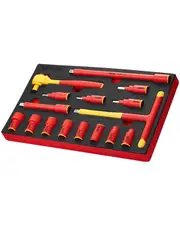 Insulated Socket Set 16-Piece Insulated Socket Tool with T-Handle Wrench