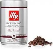 illy Coffee - Intenso Coffee Beans - Dark Roast - 100% Arabica Whole Coffee Beans - Ideal for Moka Pots, Filter Coffee, Espresso and Lungo Coffees - 250g Tin