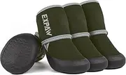 EXPAWLORER Anti-Slip Dog Shoes-Waterproof Dog Boots, Paw Protector Heat Protection, Reflective Strips Rugged Rubber Sole for Outdoor Hiking Walking, Green, X-Large, (ES004GN2_XL)