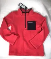 NWT Vineyard Vines Fleece Half-Zip Sherpa Pullover in Cuckoo/ Pink Kid's 7