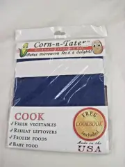 BLUE AND WNITE MICRO WAVE VEGETABLE COOKING BAG MADE IN USA CORN N TATER