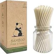 Disposable Bamboo Fiber Drinking Straws, 240 Counts of 7.8 Inches Biodegradable Bamboo Straw for Hot & Cold Drinks,100% Recyclable & Eco Friendly