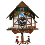 River City Cuckoo 2070Q-06 Quartz Novelty Clock - German Chalet with Bird & Well