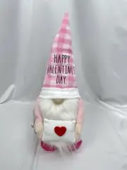 Rae Dunn Happy Valentine’s Day Pink Gnome Weighted Plush Pillow Heart