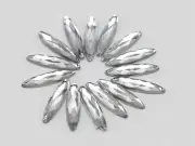 500 Clear Acrylic Flatback Thin Horses Eye Rhinestone Gems 3X12mm