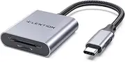 LENTION USB C to SD/Micro SD Card Reader, Type C SD 3.0 Card Adapter Compatible iPhone 15/15 Plus/15 Pro/15 Pro Max, 2025-2016 MacBook Pro 13/14/15/16, New Mac Air/iPad/Surface, More (CB-C8, Gray)