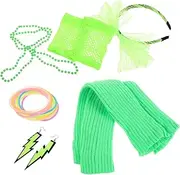 [Yardenfun] 80s Retro Neon Party Set Costumes Accessories Women's Leg Warmers Headband Earrings for Disco Themes