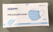 SURGIPLUS EARLOOP PROCEDURE MASK -ASTM LEVEL 1 -BLUE- 3 PLY -10 Boxes/50 Per Box