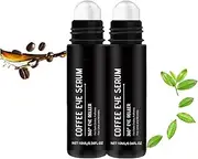 Coffee Anti-Aging Eye Roller Serum, for Dark Circles and Puffy Eyes, Brightens Under Eye, Hydrating, with 360° Massage Ball Reduce Eye Bags, Hydrating, Lifting Visibly for Wrinkle Care (2PCS)