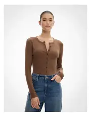 [Witchery] Button Front Top in Hazelnut