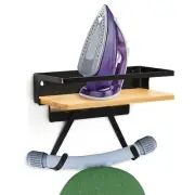 Wall Mount Laundry Ironing Board Holder with Shelf for Iron and Ironing Board