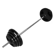 80kg Ez Grip Cast Iron Barbell Weight Set - 150cm Bar + 75kg Iron Weight Plates