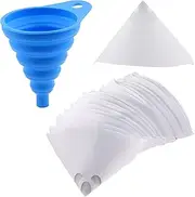Swpeet 101Pcs Paint Filter Paint Cones Assortment Kit with 1 Pcs Silicone Funnel with Hook, 100 Micron Paint Filter with Fine Nylon Mesh for Automotive, Spray Guns, House, Arts & Crafts