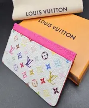 Unused Louis Vuitton x Takashi Murakami White & Pink Multicolor Card Holder NWT