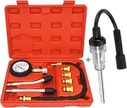 Petrol Engine Cylinder Compression Tester Kit and Spark Plug Tester Tool Fit for Automotive Car Lawnmower Truck Chainsaw Motorcycle Boat Petrol Gas Engine Diagnostic Compression Tester Kit (9 Pcs)