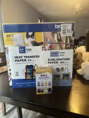 Brother - Sublimation SP-1 Inkjet Printer Bundle W/autorefill Ink & Heat Transfe
