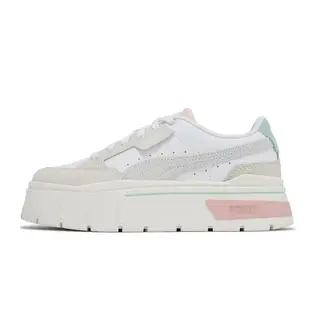 Puma 休閒鞋 Mayze Stack Luxe Wns 女鞋 米白 粉紅 厚底 增高 麂皮 鬆糕鞋 38985304