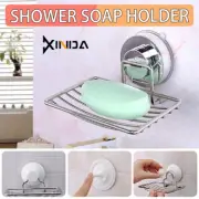 Bar Holder Wall Mounted Bathroom Stainless Steel Soap Dish Suction Basket Shower