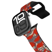 Apple Watch Series 10 (46mm) Impact Band cat party retro red blue apple watch band