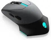 Alienware Wired/Wireless Gaming Mouse AW610M - 16000 DPI, Optical Sensor, Ambidextrous, 7 Buttons, 3-Zone 16.8m AlienFX RGB Lighting, Edge-Free Design, Ergonomic - Dark Side of The Moon