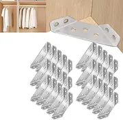 20PCS Universal Stainless Steel Furniture Corner Connector with Screws Upgraded Angle Fasten Connector Furniture Triangle Shelf Support Brackets Corner Connector for Wood Cabinet Desk Bed and More