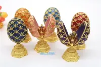 在飛比找樂天市場購物網優惠-俄羅斯復活節彩蛋錫金屬工藝品粉色彩蛋中城堡擺件家居飾品擺設品