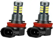 Ruiandsion H8 H11 LED Fog Light Bulbs Flash Strobe White 12V Super Bright 3030 27SMD Chips LED Bulb Replacement for Daytime Running Lights or Fog Light (Pack of 2)