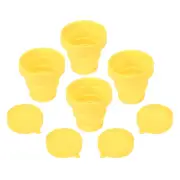 4pcs Collapsible Water Bottle, 170mL Travel Folding Water Cup, Yellow