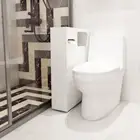 Bathroom Toilet Roll Holder Side Cabinet 2 Drawers Big Storage White 4 Wheels