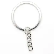 1000 pcs 32mm 1-1/4" Keychain Split Ring with Extender Chain Keyring Heavy Duty