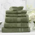 7pc Renee Taylor Stella Jade Bath/Face Towel/Mat Set 650 GSM Soft Bamboo Cotton